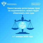 Приостановку регистрации прав на недвижимость можно будет обжаловать вне суда с 1 января 2026 года