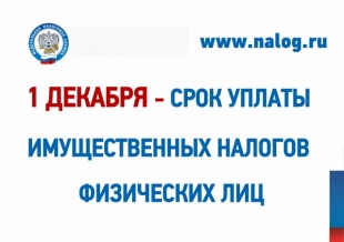 1 декабря 2020 года — срок уплаты имущественных налогов за 2019 год 1 декабря 2020 года — срок уплаты имущественных налогов за 2019 год